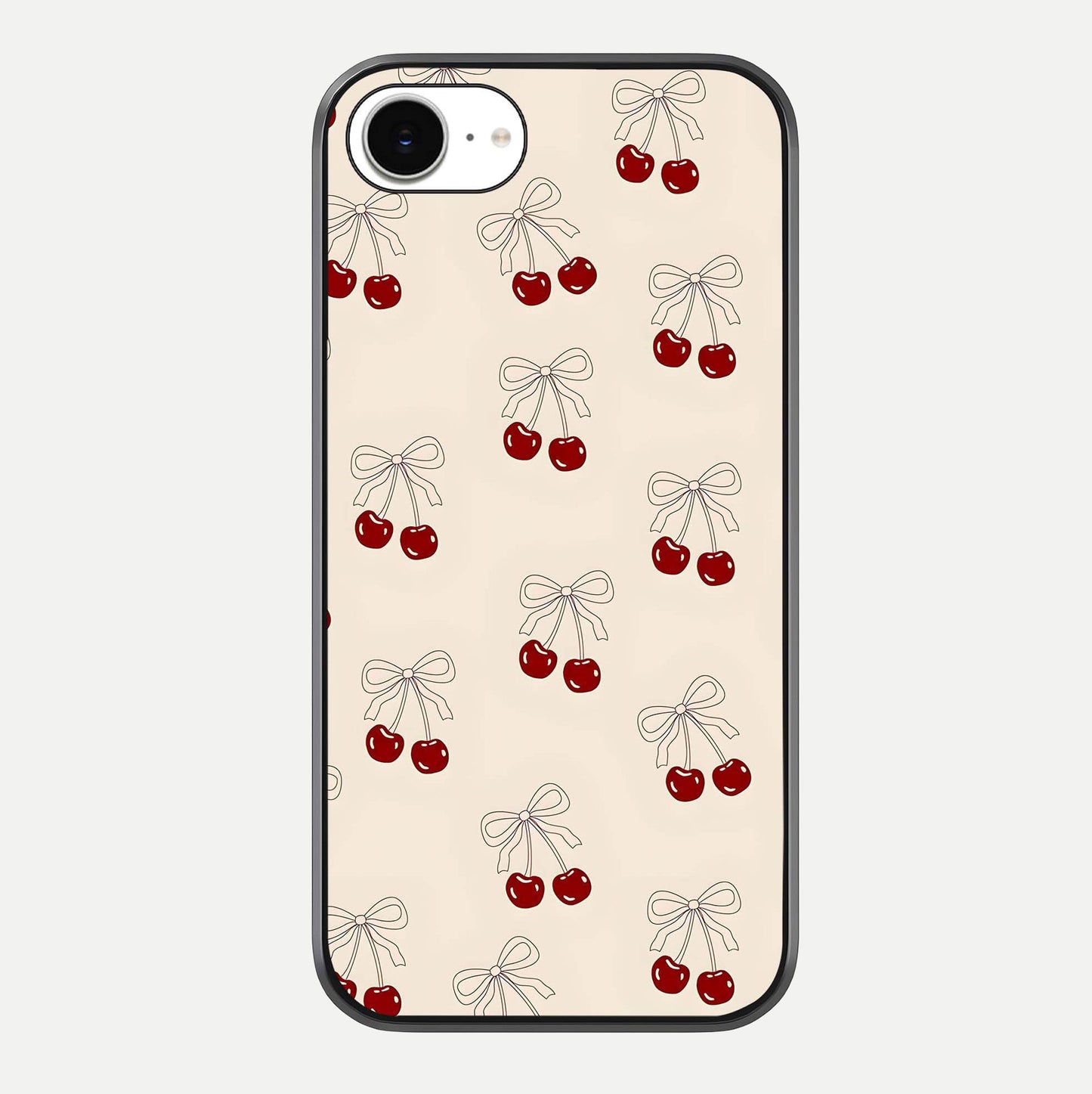 Cute Cherry Pattern Glass Case For iPhone 16e by Custom World