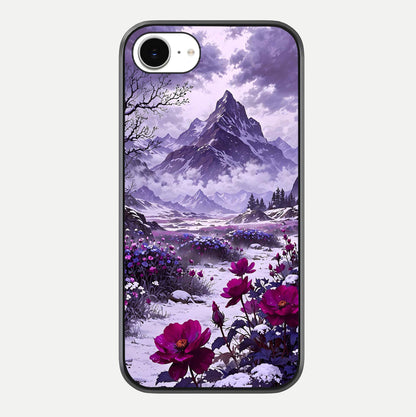 Flower Mountain View Glass Case For iPhone 16e by Custom World