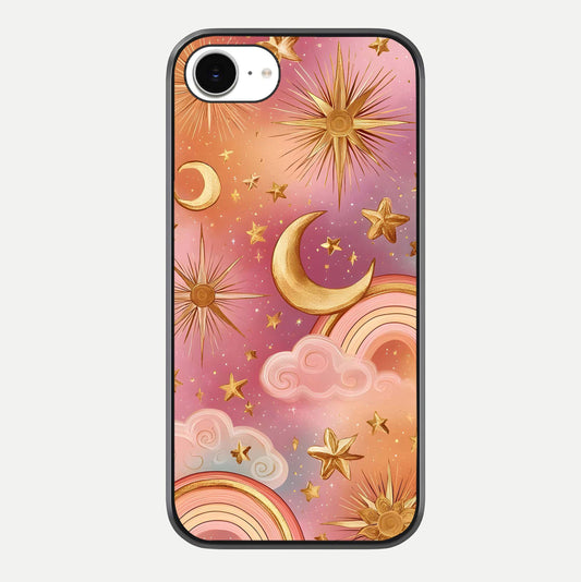 Golden Celestial Dreams Glass Case For iPhone 16e by Custom World