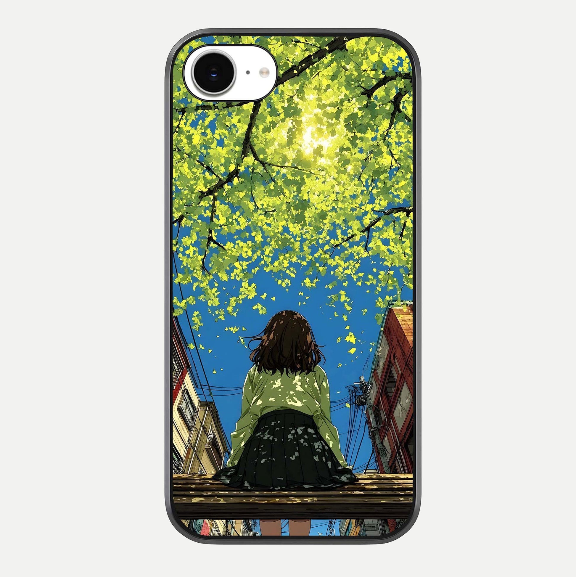 Golden Leaves Glow Glass Case For iPhone 16e by Custom World