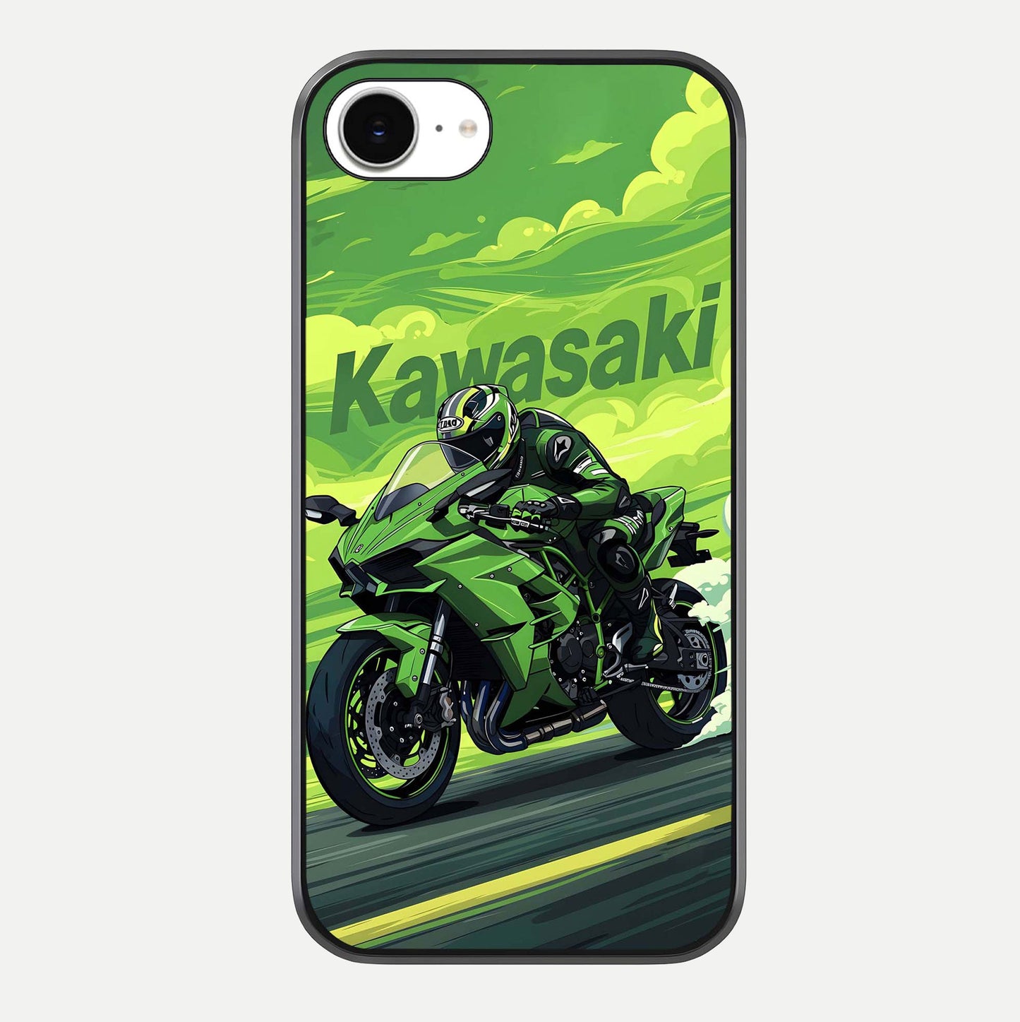 Green Kawasaki Glass Case For iPhone 16e by Custom World