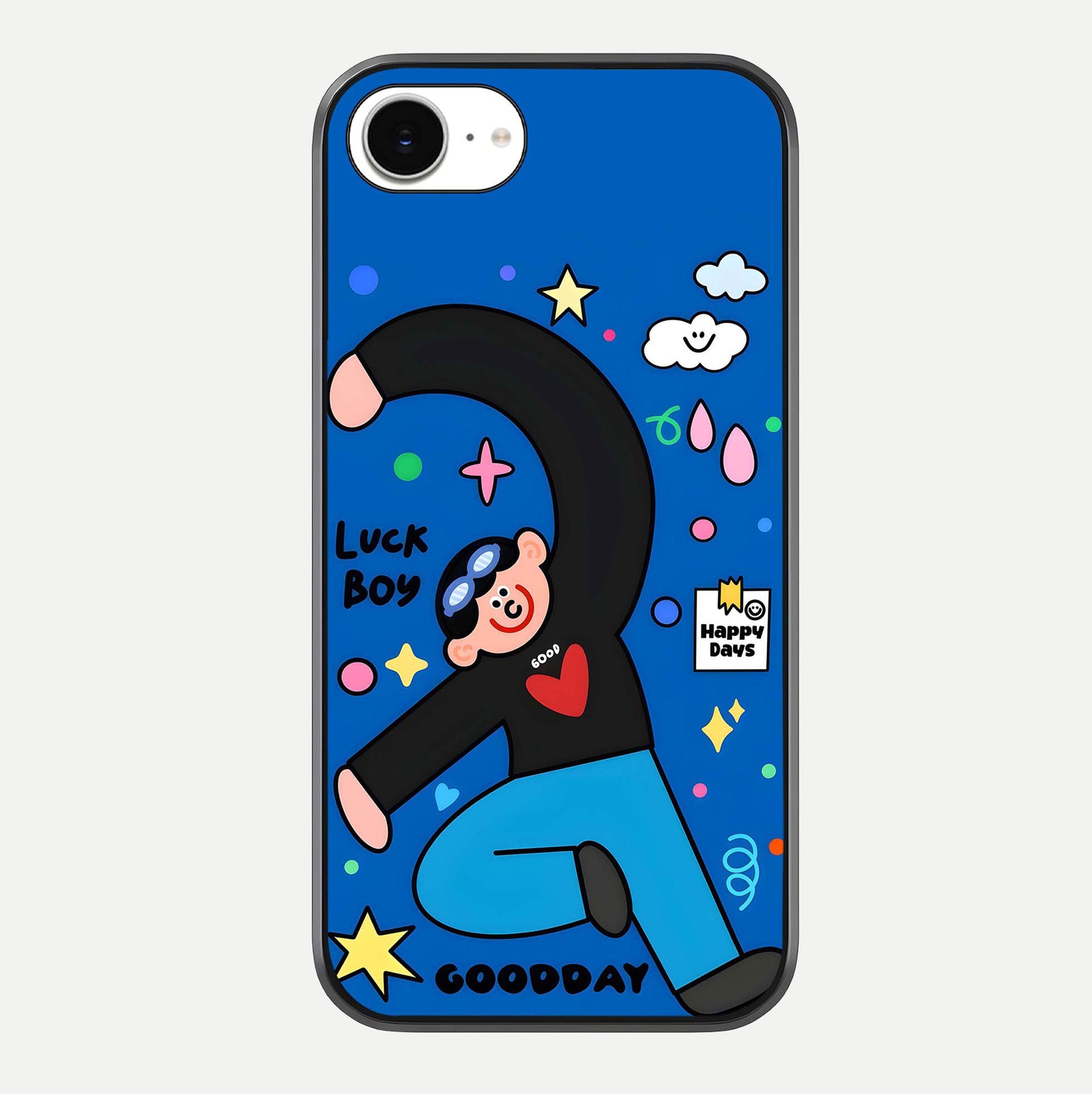 Happy Luck Vibe Glass Case For iPhone 16e by Custom World