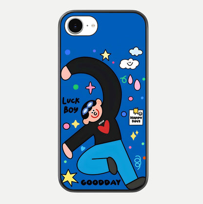 Happy Luck Vibe Glass Case For iPhone 16e by Custom World