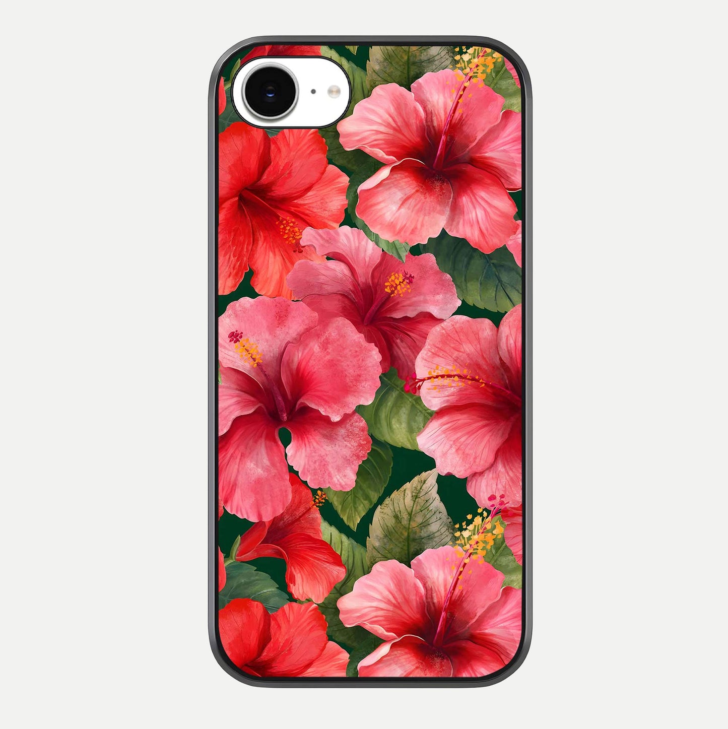 Hibiscus Pattern Glass Case For iPhone 16e by Custom World