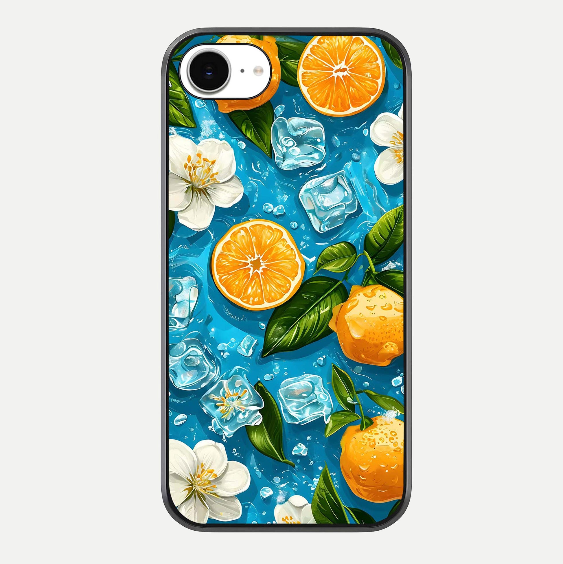 Ice Cube With Orange Glass Case For iPhone 16e by Custom World