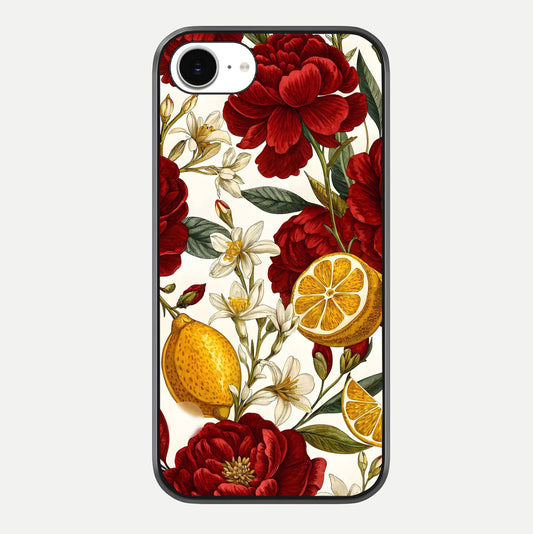 Lemon Rose Charm Glass Case For iPhone 16e by Custom World