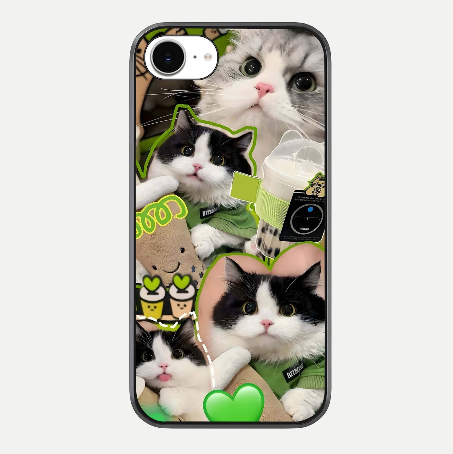 Matcha Cats Mood Glass Case For iPhone 16e by Custom World
