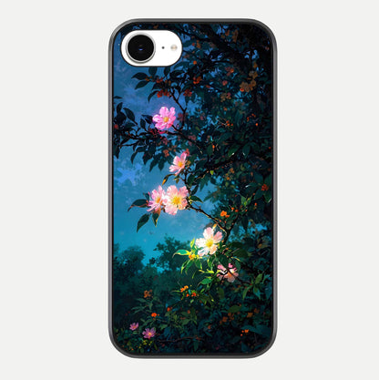 Midnight Bloom Glow Glass Case For iPhone 16e by Custom World