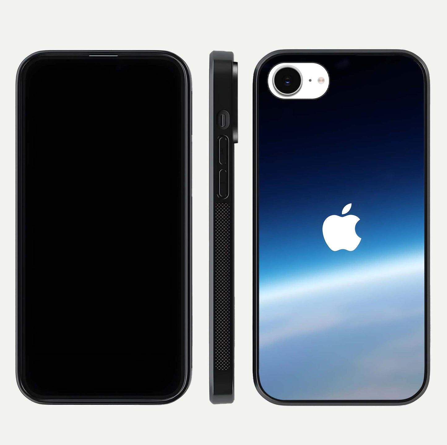 Minimal Apple Sky Glass Case for iPhone 16e front & back layout with clean tone and minimal finish