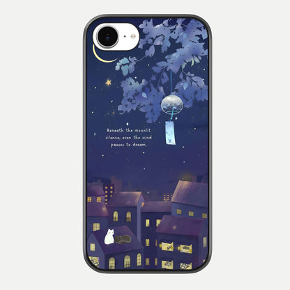 Moonlit Cat Silence Glass Case For iPhone 16e by Custom World