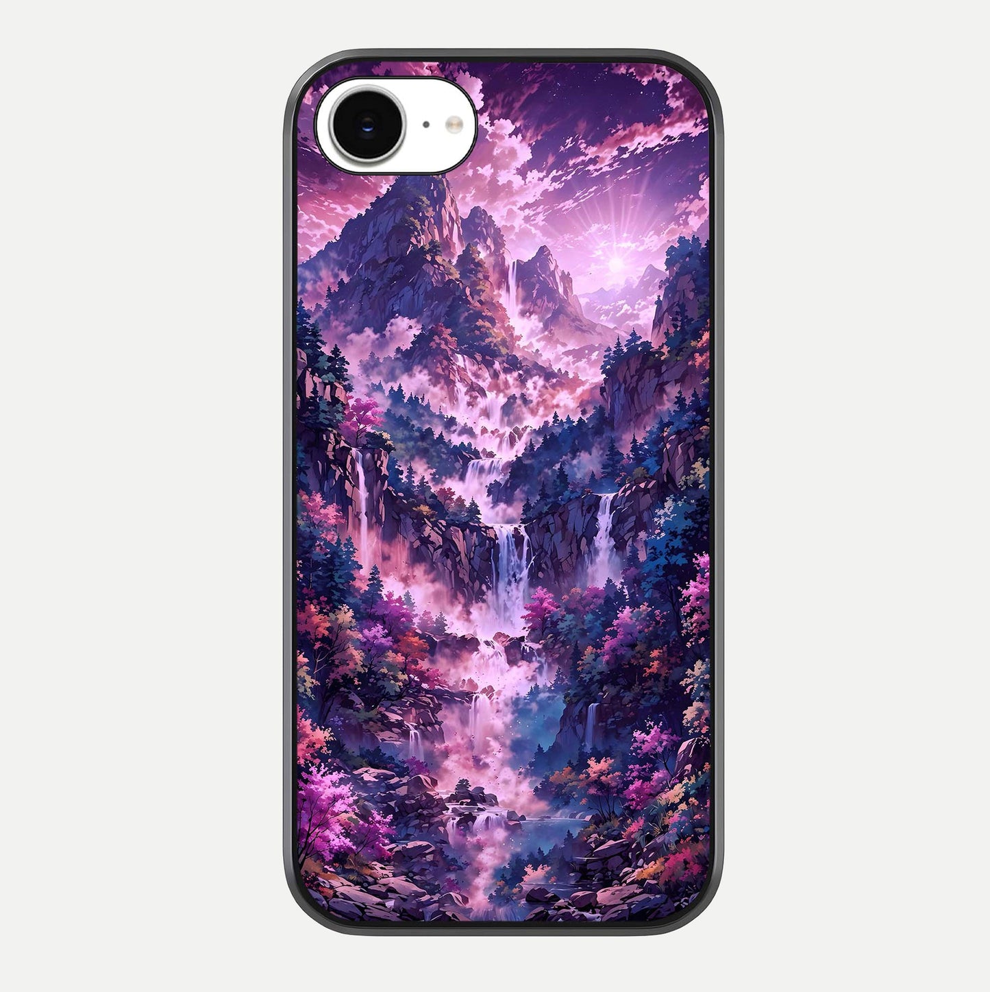 Mystic Cascade Peaks Glass Case For iPhone 16e by Custom World