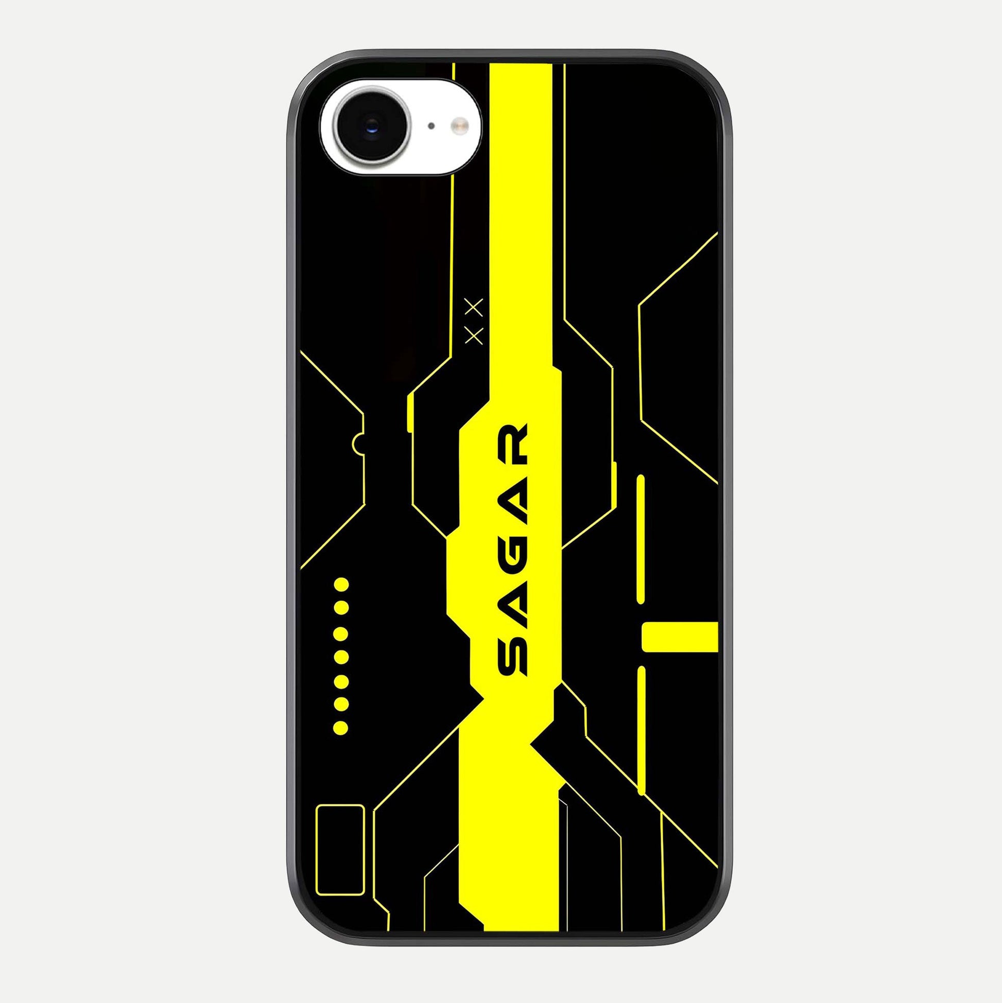 Neon CYBERPUNK Custom Name Glass Case For iPhone 16e by Custom World