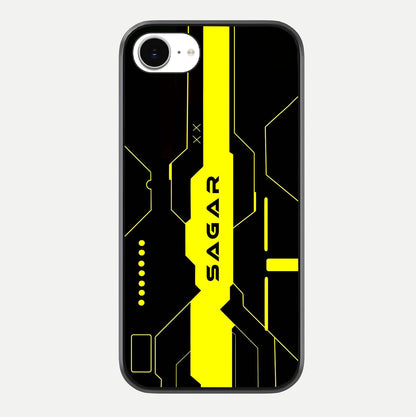 Neon CYBERPUNK Custom Name Glass Case For iPhone 16e by Custom World