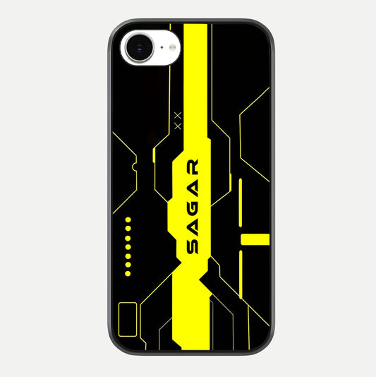 Neon CYBERPUNK Custom Name Glass Case For iPhone 16e by Custom World