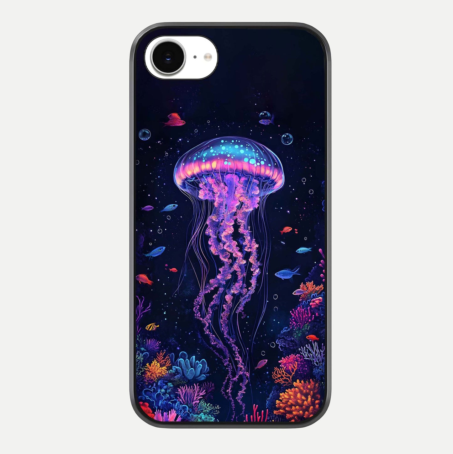 Neon Jellyfish Glass Case For iPhone 16e by Custom World