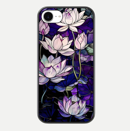 Purple Lotus Pattern Glass Case For iPhone 16e by Custom World