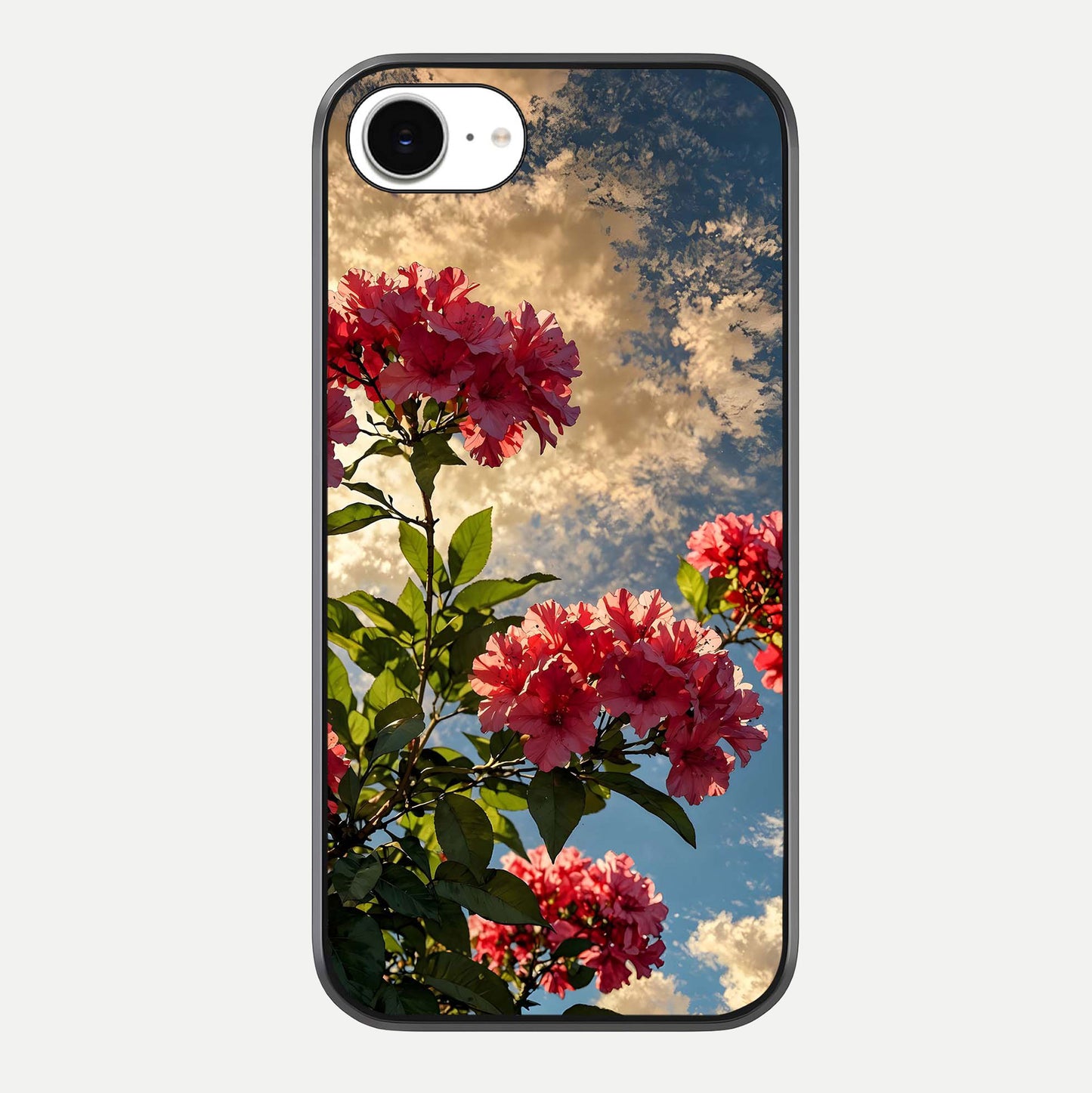 Red Bloom Skies Glass Case For iPhone 16e