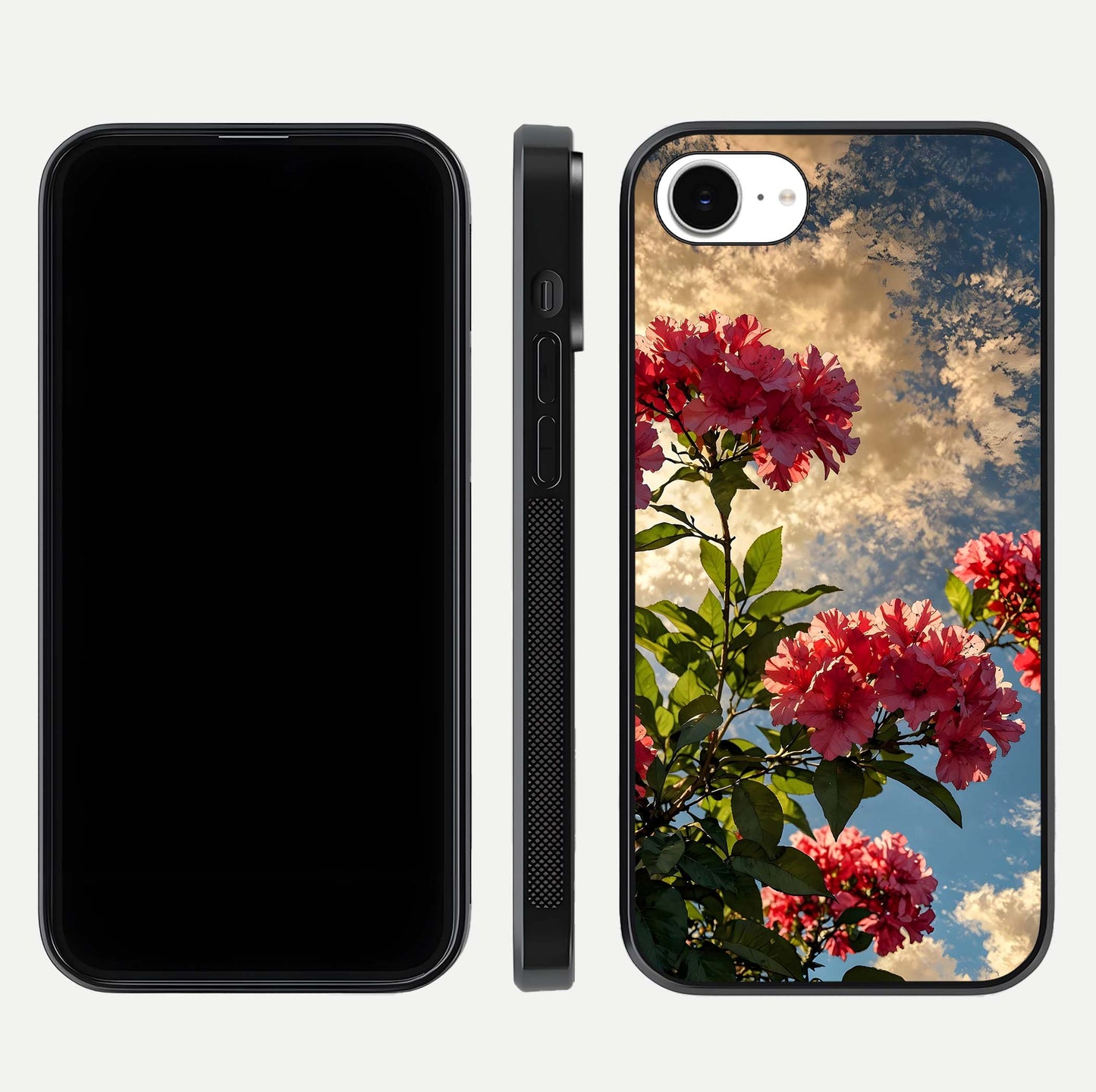 Red Bloom Skies Glass Case For iPhone 16e