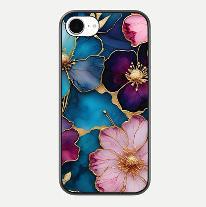 Sparkle Floral Glass Case For iPhone 16e by Custom World