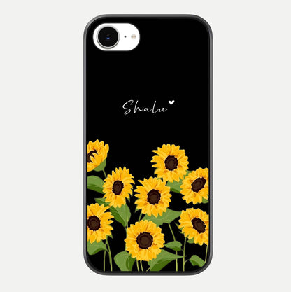 Sunflower Chic Mood Custom Name Glass Case For iPhone 16e by Custom World