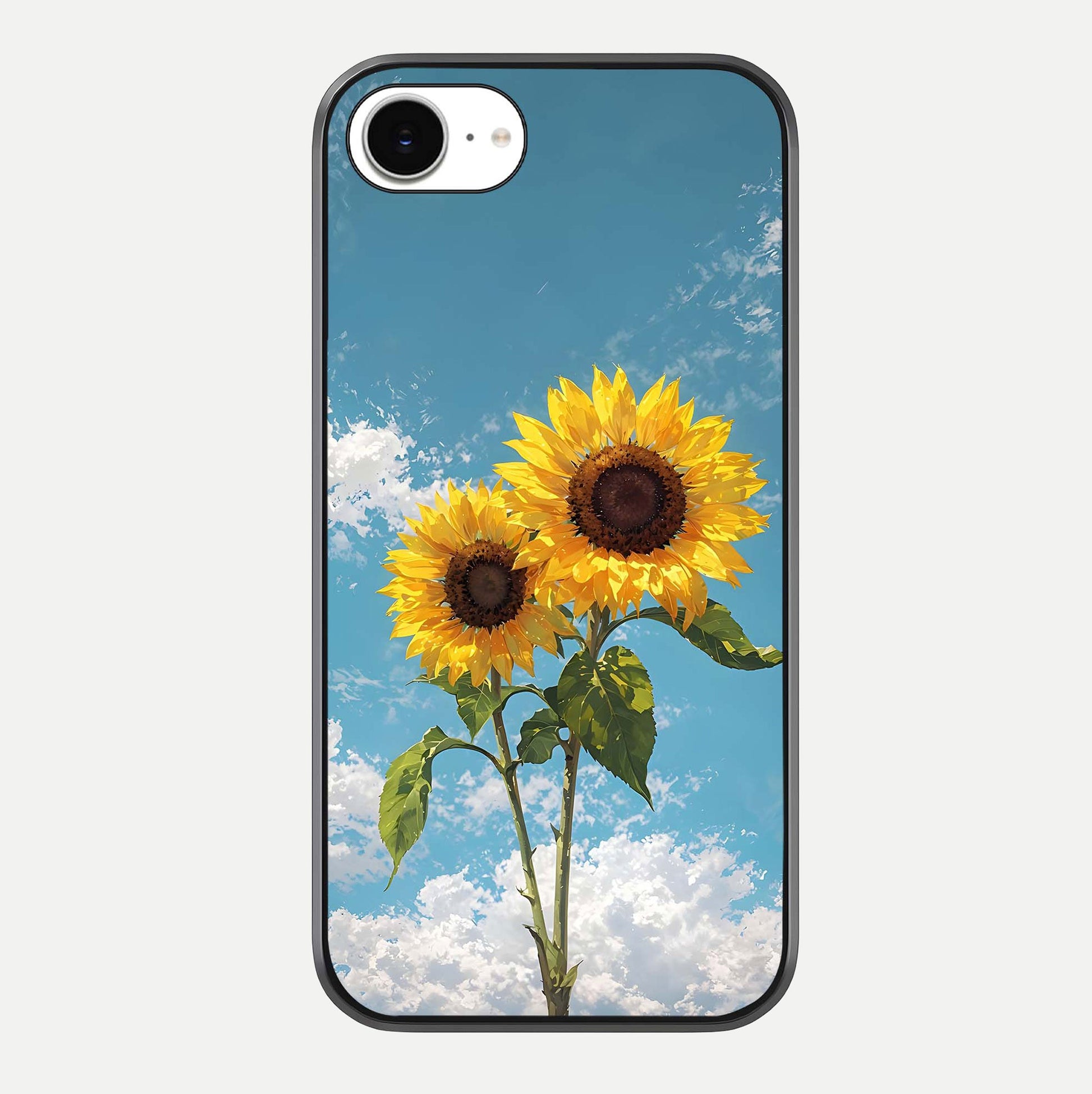 Sunflower Sky Bloom Glass Case For iPhone 16e by Custom World