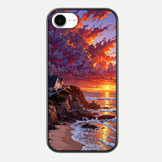 Sunset House By Sea Glass Case For iPhone 16e by Custom World