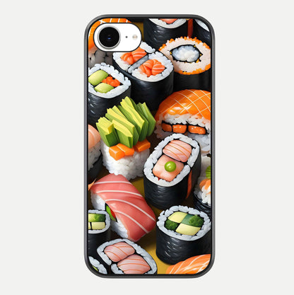 Sushi Food Pattern Glass Case For iPhone 16e by Custom World