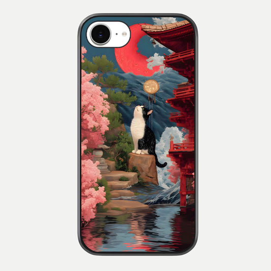 Temple Cat Scenery Glass Case For iPhone 16e by Custom World