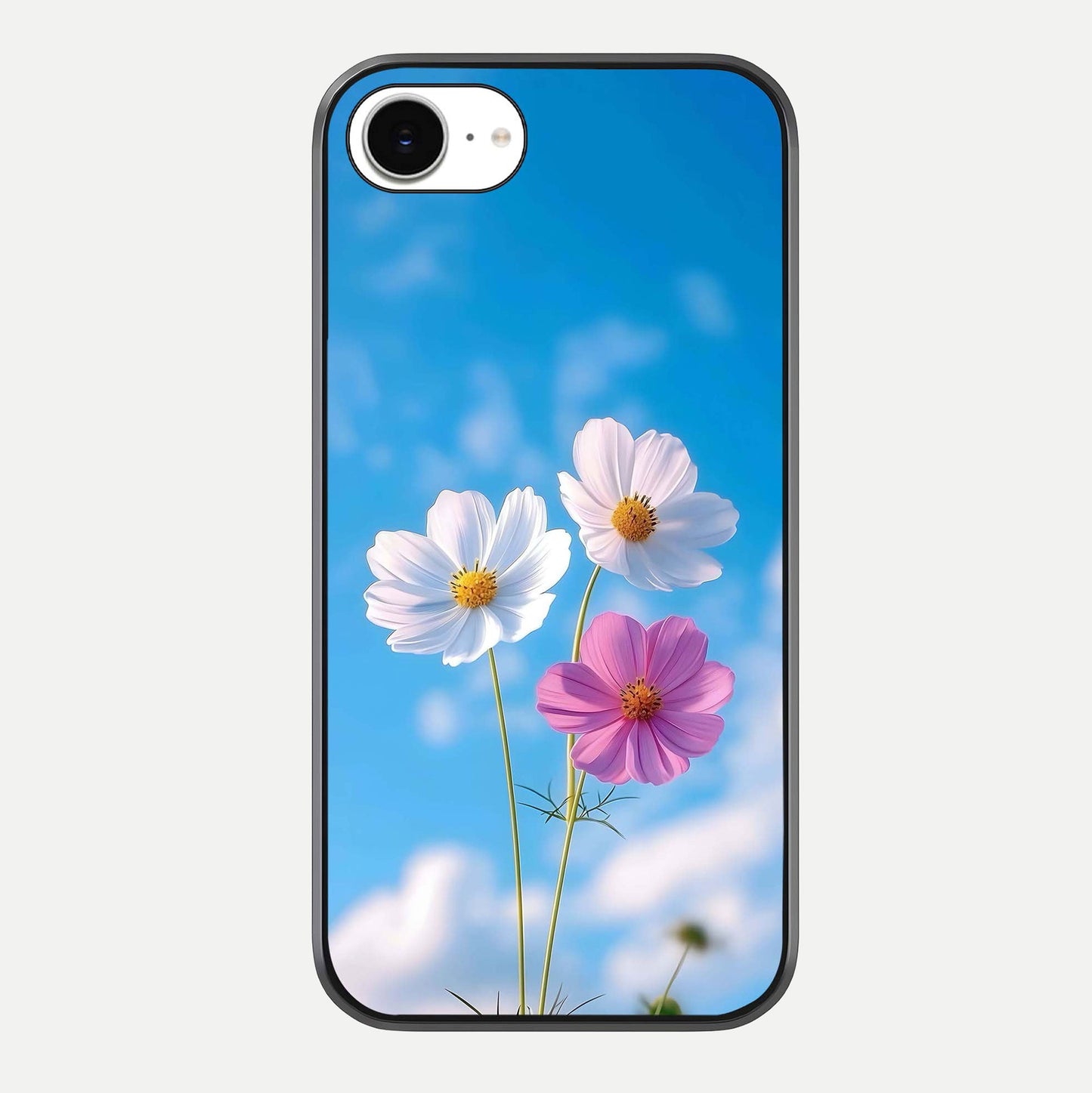 Triple Flowers With Sky Glass Case For iPhone 16e by Custom World