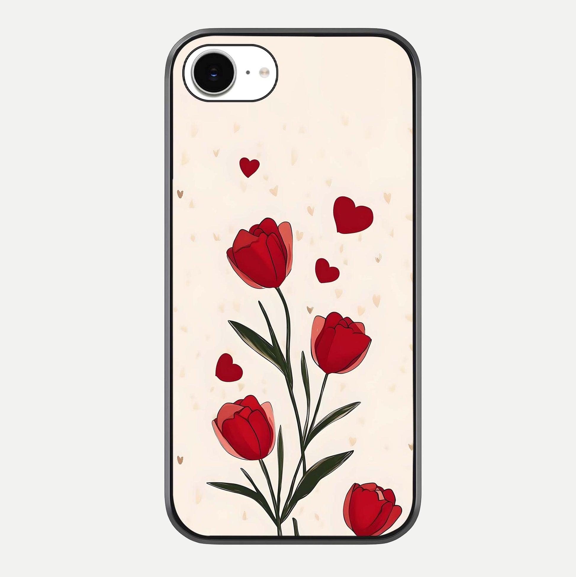 Tulip With Heart Glass Case For iPhone 16e by Custom World