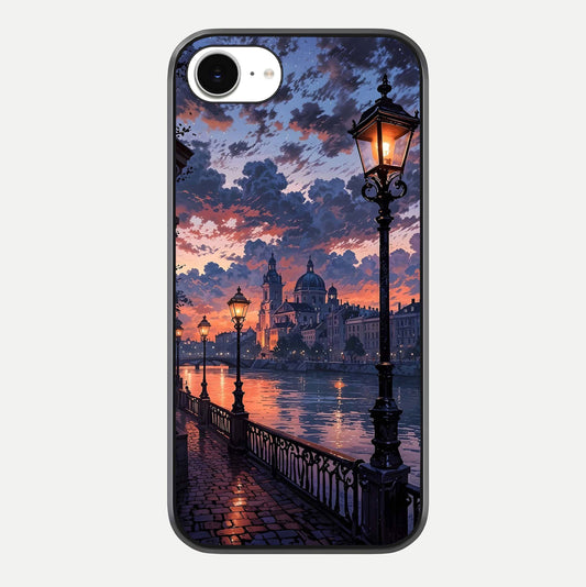 Twilight River Lights Glass Case For iPhone 16e by Custom World