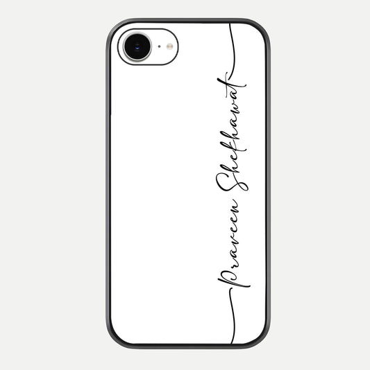 White Tune Custom Name Glass Case For iPhone 16e by Custom World