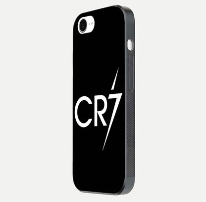CR7 Elite Strike Glass Case for iPhone 16e side-angle image showing polished edges and vibrant design