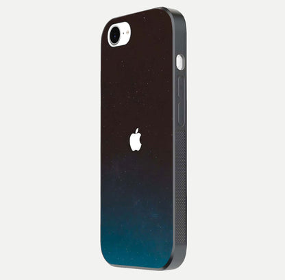Green Emerald Apple Logo Glass Case for iPhone 16e side-angle image showing reflection polish and rich emerald hue