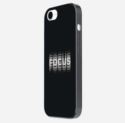 Mono Focus Vision Glass Case for iPhone 16e side-angle image showing smooth reflection and minimal tones