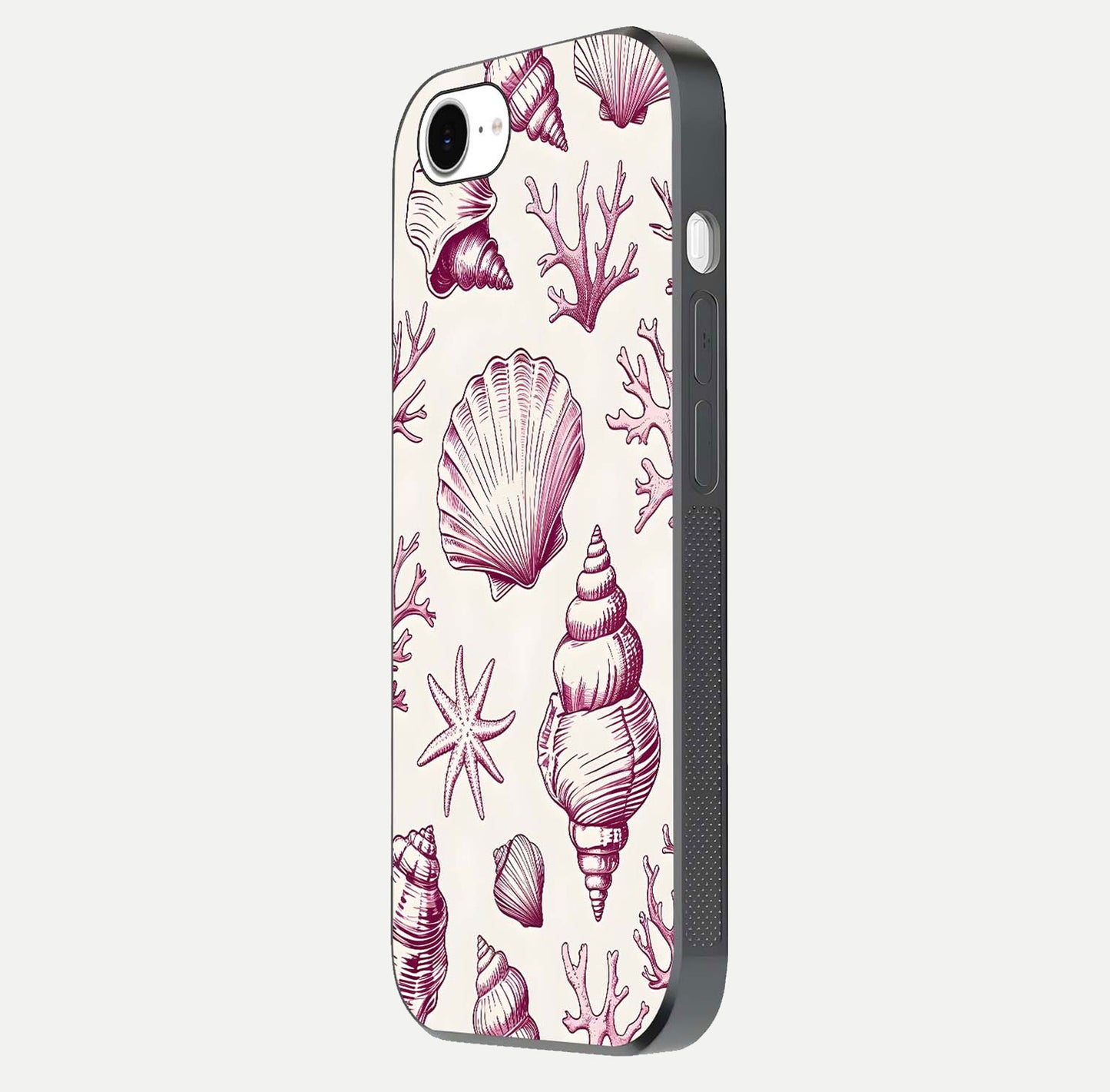 Pink Shells Outline Glass Case For iPhone 16e