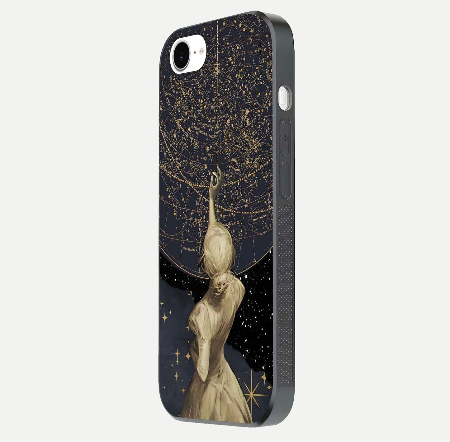 Taylor Swift Girl Glass Case for iPhone 16e side-angle image showing glossy surface and color tone