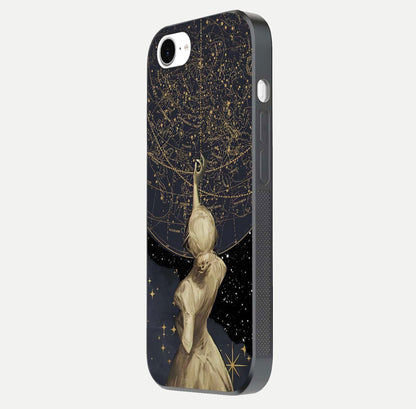 Taylor Swift Girl Glass Case for iPhone 16e side-angle image showing glossy surface and color tone