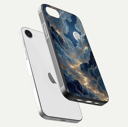Celestial Cloud Road Glass Case for iPhone 16e floating mockup capturing glowing horizon and HD gloss