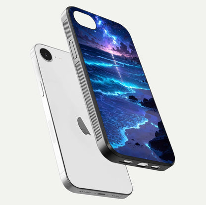 Classic Damn Look Glass Case for iPhone 16e floating mockup emphasizing HD gloss and stylish edges