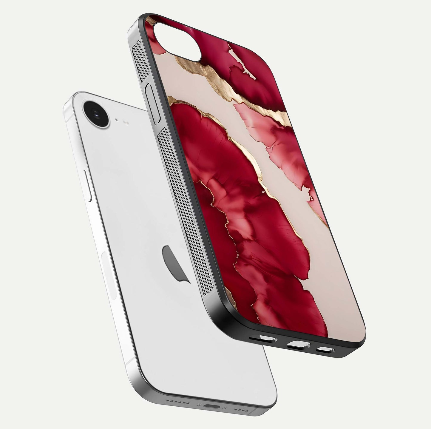 Pink & White Marble Glass Case For iPhone 16e