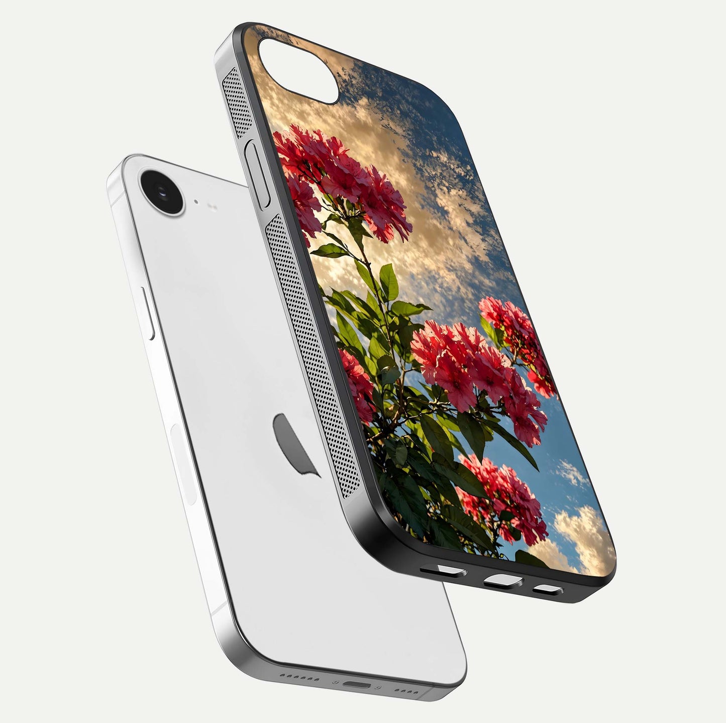 Red Bloom Skies Glass Case For iPhone 16e
