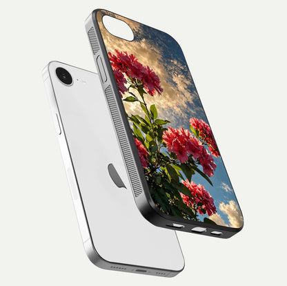 Red Bloom Skies Glass Case For iPhone 16e