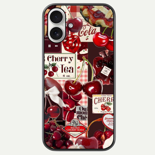 Aesthetic Cherry Tea Glass Case For iPhone 17 by Custom World