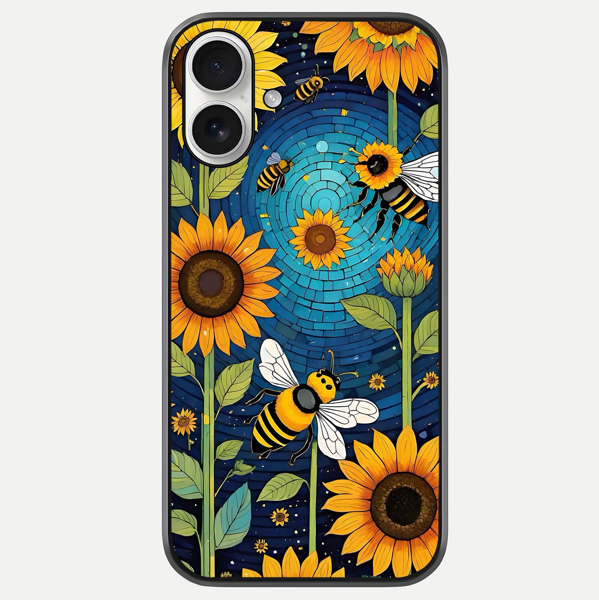 Bees & Sunflowers Glass Case For iPhone 17 by Custom World