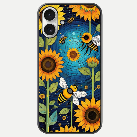 Bees & Sunflowers Glass Case For iPhone 17 by Custom World