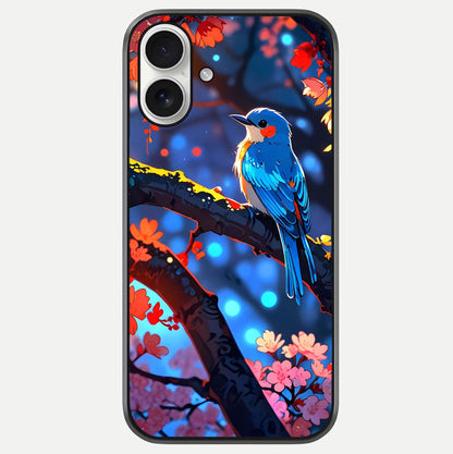 Blooming Spendor Bird Glass Case For iPhone 17 by Custom World