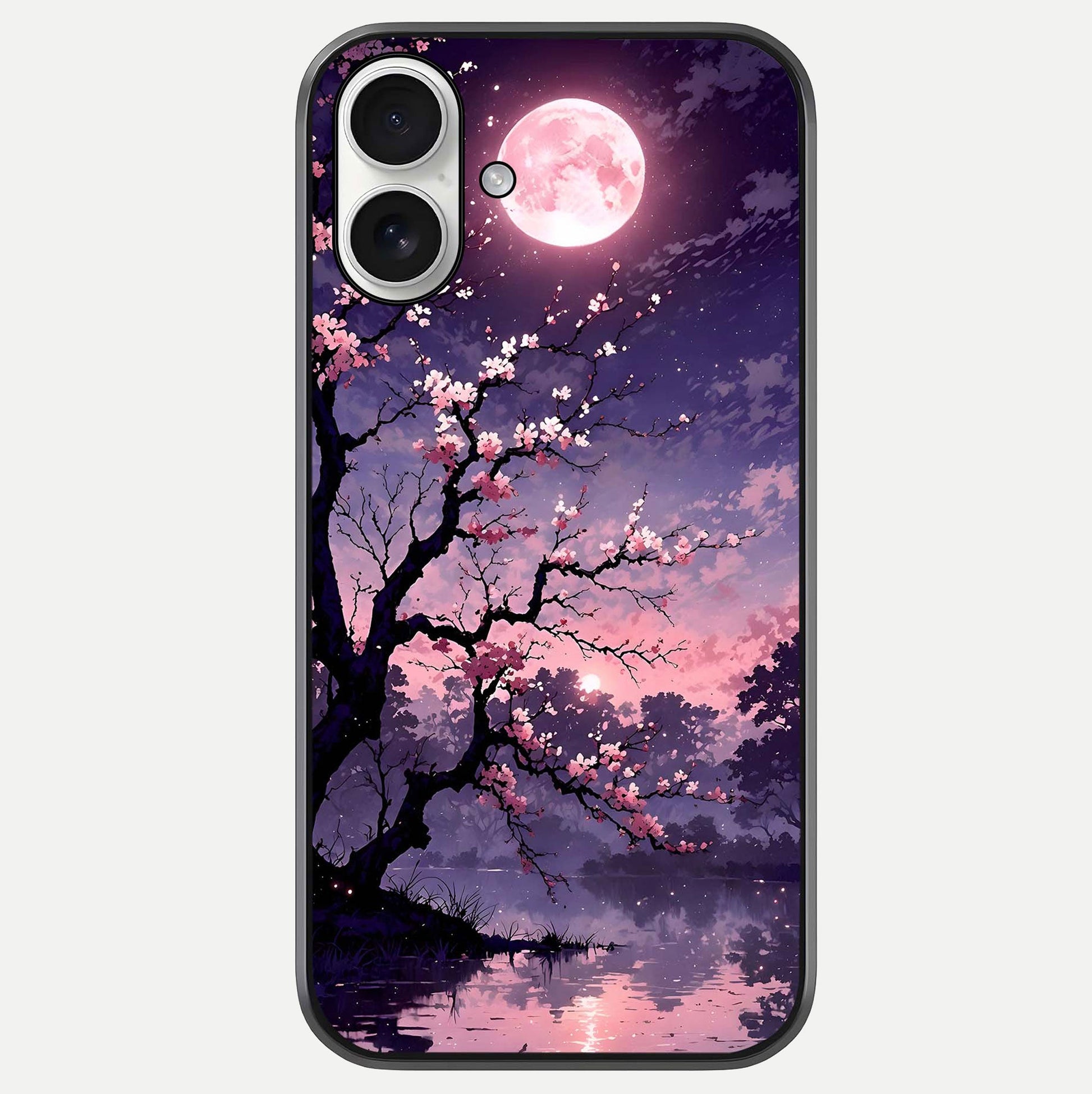 Blossom Pink Moon Glass Case For iPhone 17 by Custom World