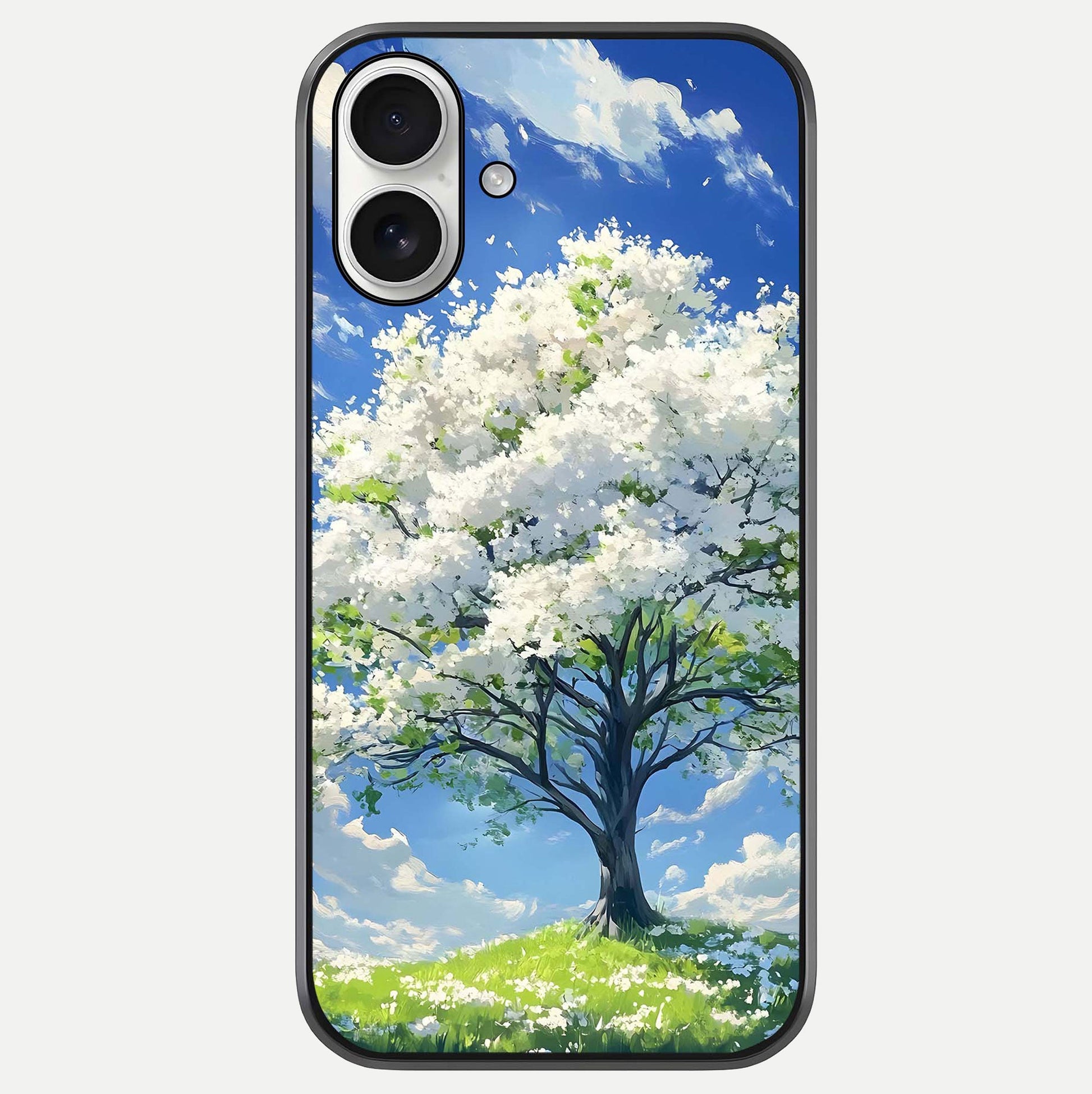 Blossom Sky Serenity Glass Case For iPhone 17 by Custom World