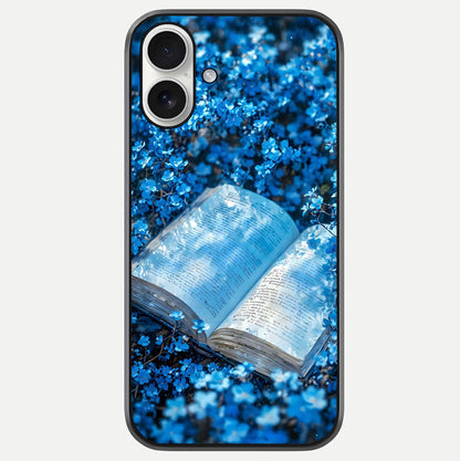 Blue Bloom Tales Glass Case For iPhone 17 by Custom World